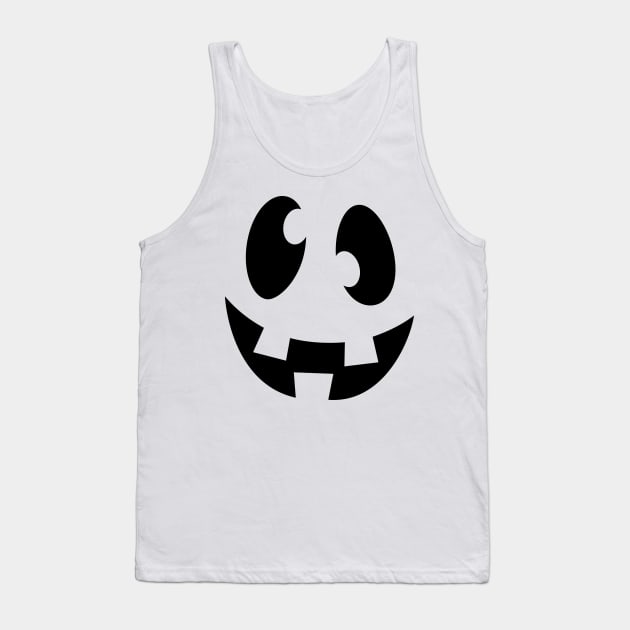 Happy, Goofy, Smiling Ghost Face Jack O Lantern Tank Top by Elvdant